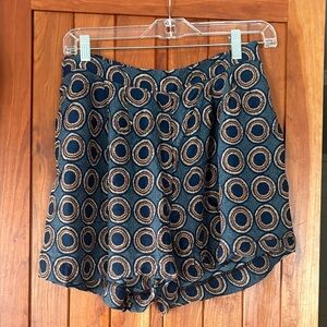 H&M Blue and Gold Patterned Women Shorts